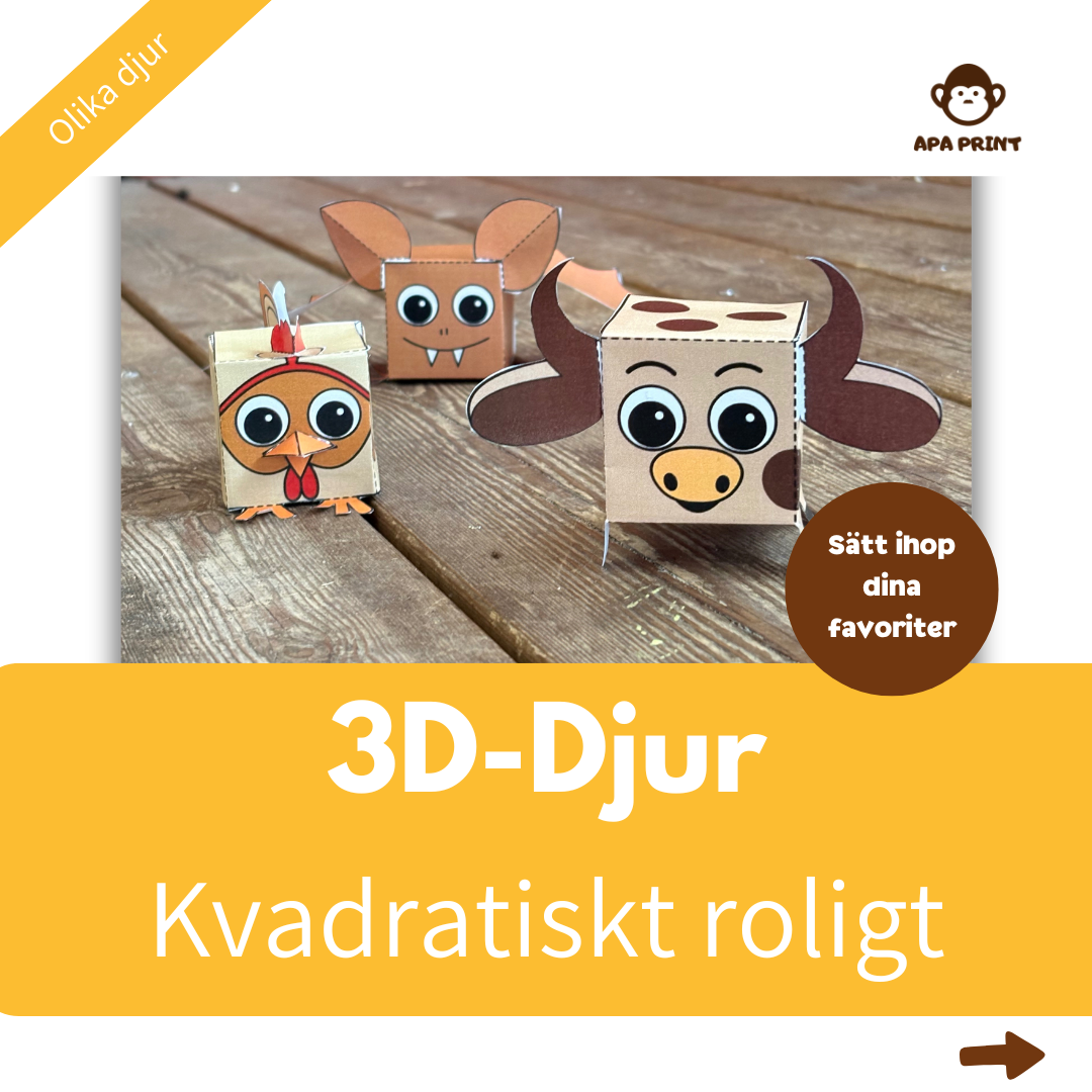 3D-Djur att färglägga och skapa – 13 söta djur! 🦁🎨