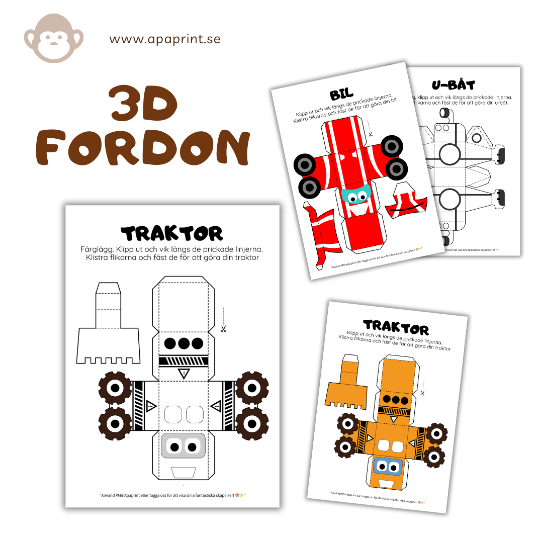 Bygg och Lek med 3D-Fordon i Papper! đđđ