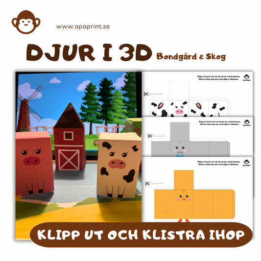 3D-djur från bondgården – bygg och lek! 🐄🐑