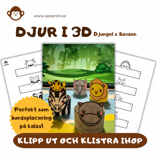 Djur från djungeln – roliga pappersarmband! 🦁🐒