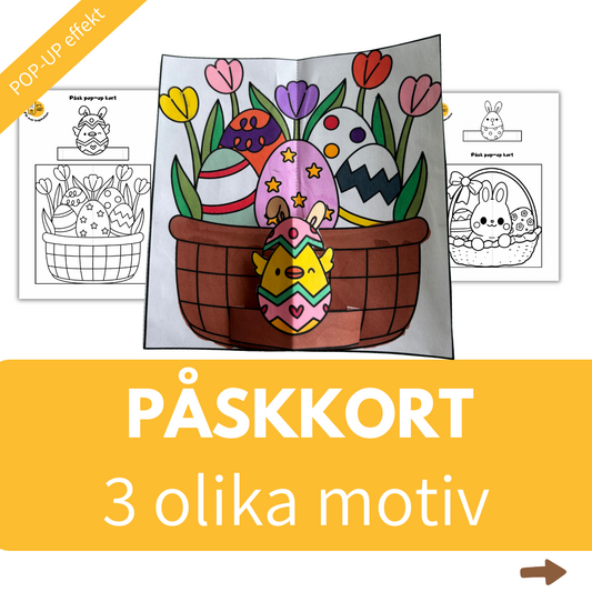 Påskkort att färglägga och skapa